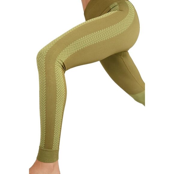 Fabletics Women's High Waisted Seamless Check Leggings Green Size L 10 - Picture 4 of 9